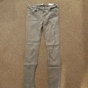 Army green washed super skinny rag and bone jeans mid rise